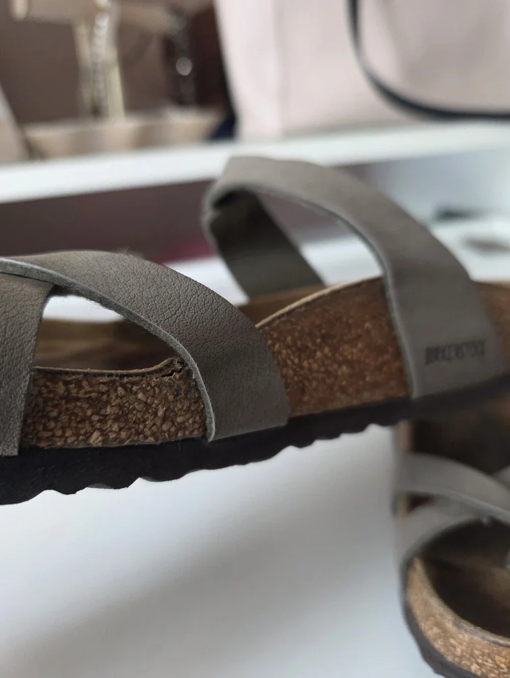 Birkenstock Brown Suede Two-Strap Sandals